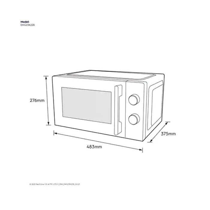 Electrolux Microwave 23L Free-standing - EMG23K22B